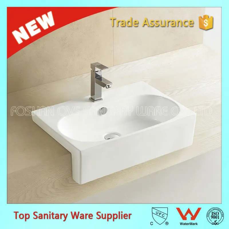 CUPC One Piece Chinese Modern Commercial Ceramic White Bath Sink Price Bathroom Sink and Countertop