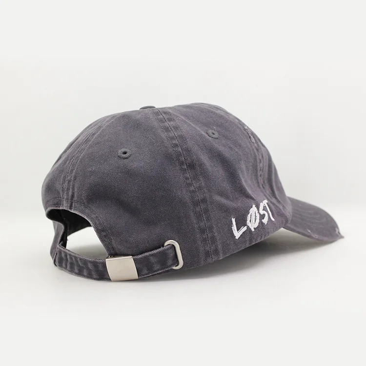 best selling blue denim distressed dad hat, distressed hat with logo customize