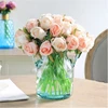 Many Colors Can select 12 flower head design Real Touch bridal Rose flower bouquet wedding Decor
