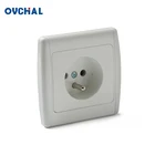 Commercial Wall Socket Panel OUCHI French Type 10A/16A 250V Flush Mounted ABS Panel Wall Socket