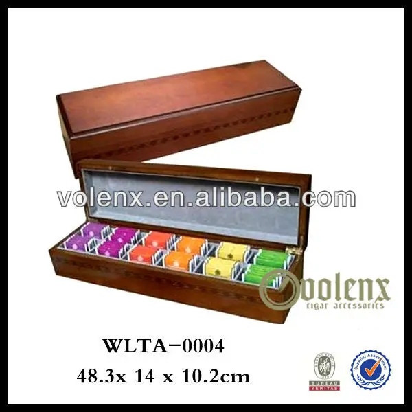 delicate small grid storage wooden tea gift box