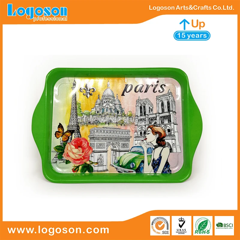 2018 New Product Paris Custom Made Metal Souvenir Eiffel Tower Tray