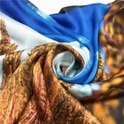 Custom Digital Printing Silk Scarf Stewardess Pocket Square For Hijab