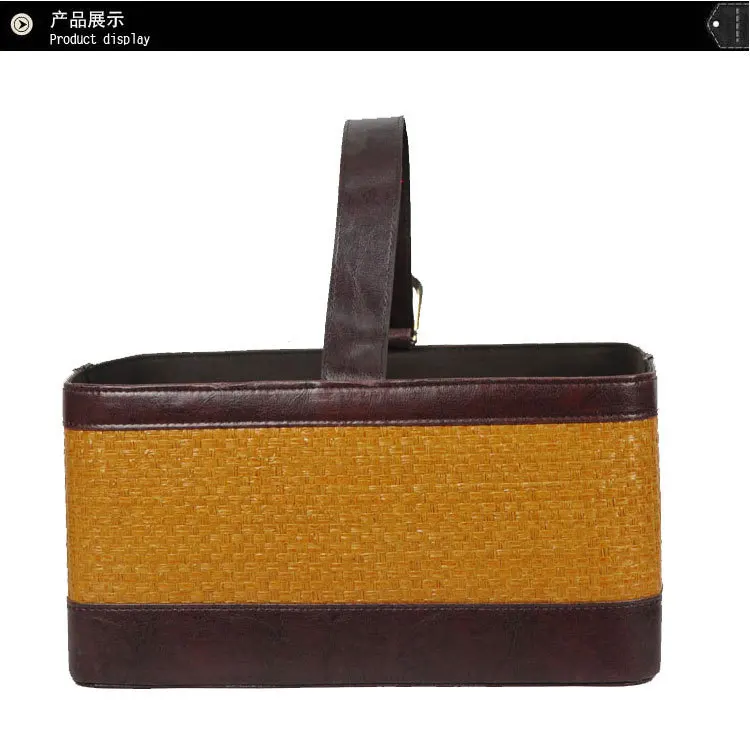 New Year gift leather storage basket basket Christmas basket basket leather Home Furnishing storage basket basket Hotel