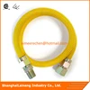 yellow coated copper gas line brass connector