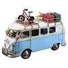 High Quality Antique Iron Handmade Metal Craft Vintage Bus Model Bicycle & Luggage On Top Gift Wholesale Home Decoration