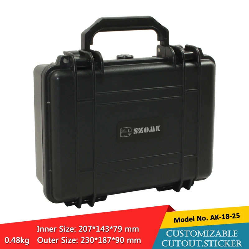 szomk IP67 hard storage box waterproof plastic tool box plastic equipment case with foam (1)