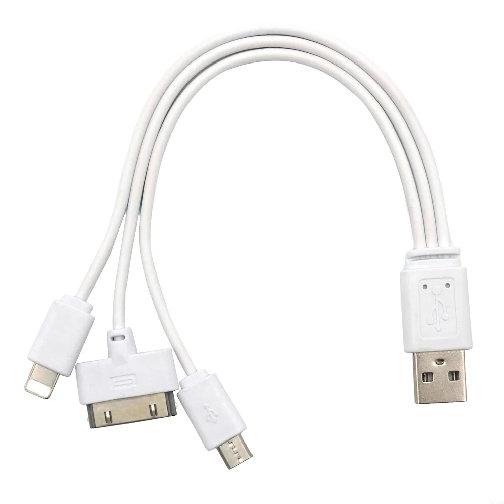 Portefeuille 3 in 1 Micro USB 30pin Charging Cable For iPhone 4 4S 5 5S SE 5C 6 6S 7 8 Plus iPhon X Microusb Android Short Cable (7)