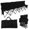 6 Seats Foldable Sideline Bench For Sports Team Camping Folding Bench Chairs Black