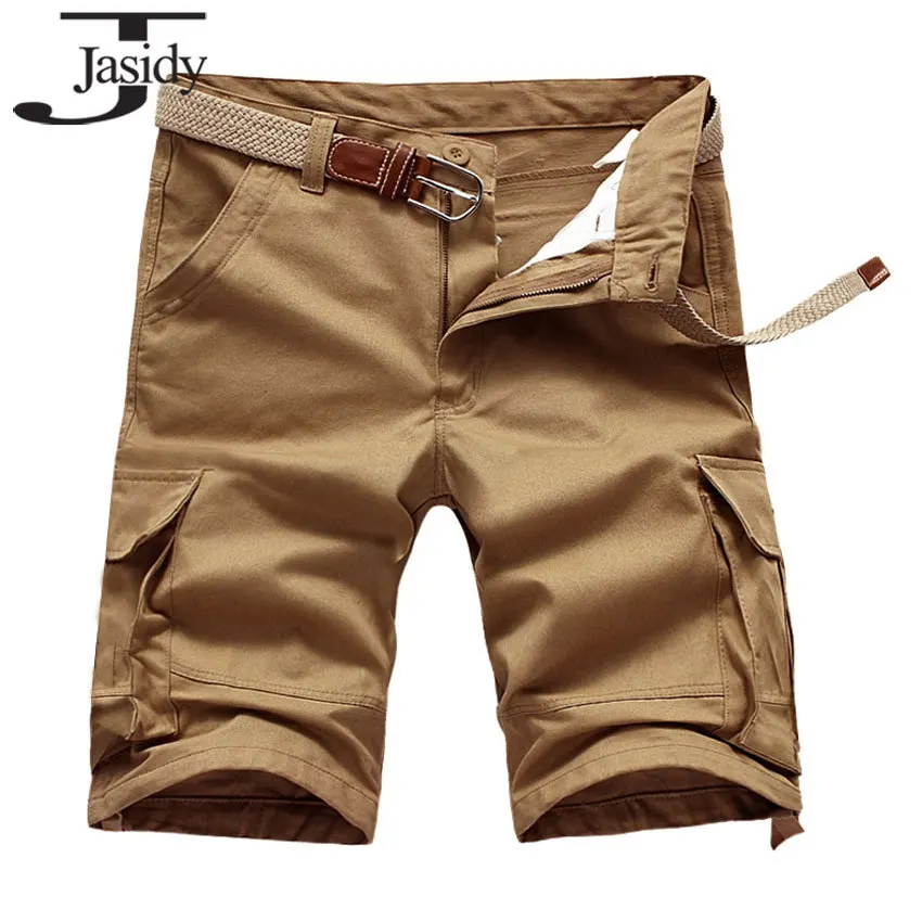 Plus Size 28-38 Cotton mens cargo shorts Outdoor Solid Casual Pockets Straight Military Shorts Mens Bottoms 60853