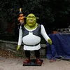 Custom life size movie figure cartoon characters fiberglass shrek statue