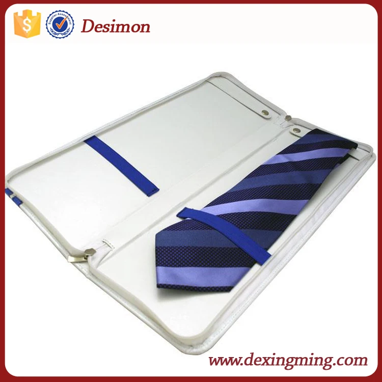 2018 christmas gift pu leather tie case custom tie case for