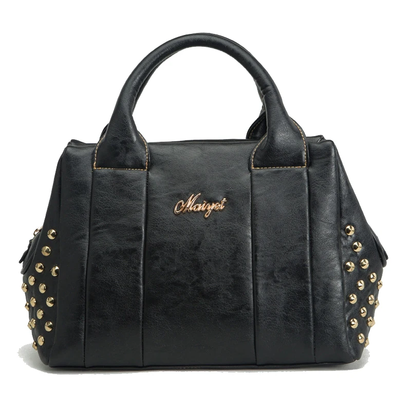 Famous brand handbags 2015 rivet vintage women's leather handbags new fashion shoulder handbag brands messenger bag BH948