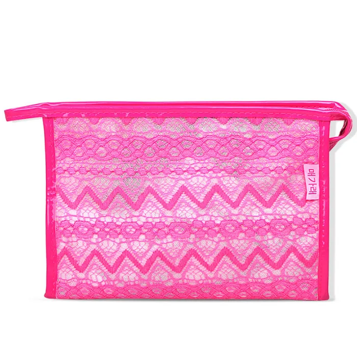 Custom Clear PVC Lace Beauty Travel Makeup bag Cosmetic Bag_10