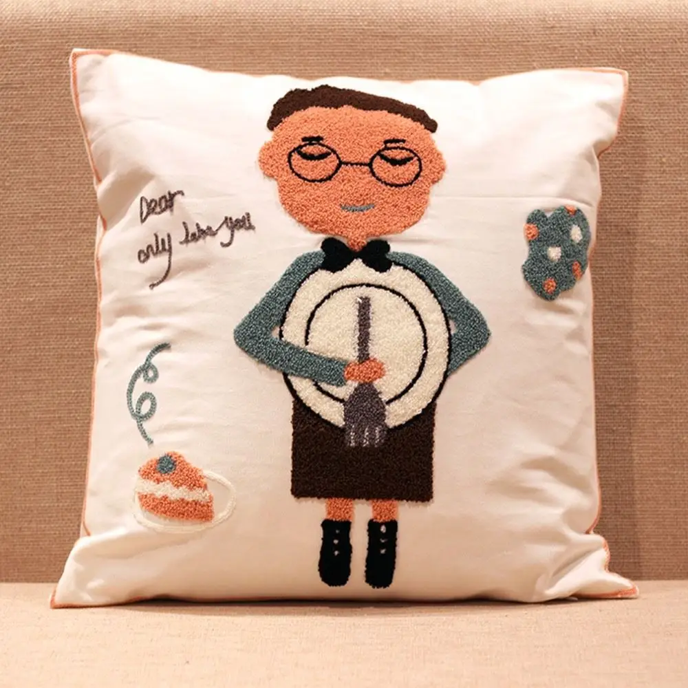 2016 New Cotton Wool Embroidery Special Canvas Home Furnishing Square Pillow Cover hot sales