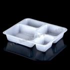 1100ml disposable white pp plastic plate with 4 compartment