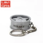 Name Tag Key Chain Custom Metal Souvenir Mini Toy Tire Keychain For Advertising