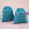 Custom jewelry gift dust pouch velvet drawstring bags for shoes