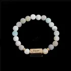 Fashion Natural Stone Beads Faith Letters Hand Making Bracelet For Women Girl