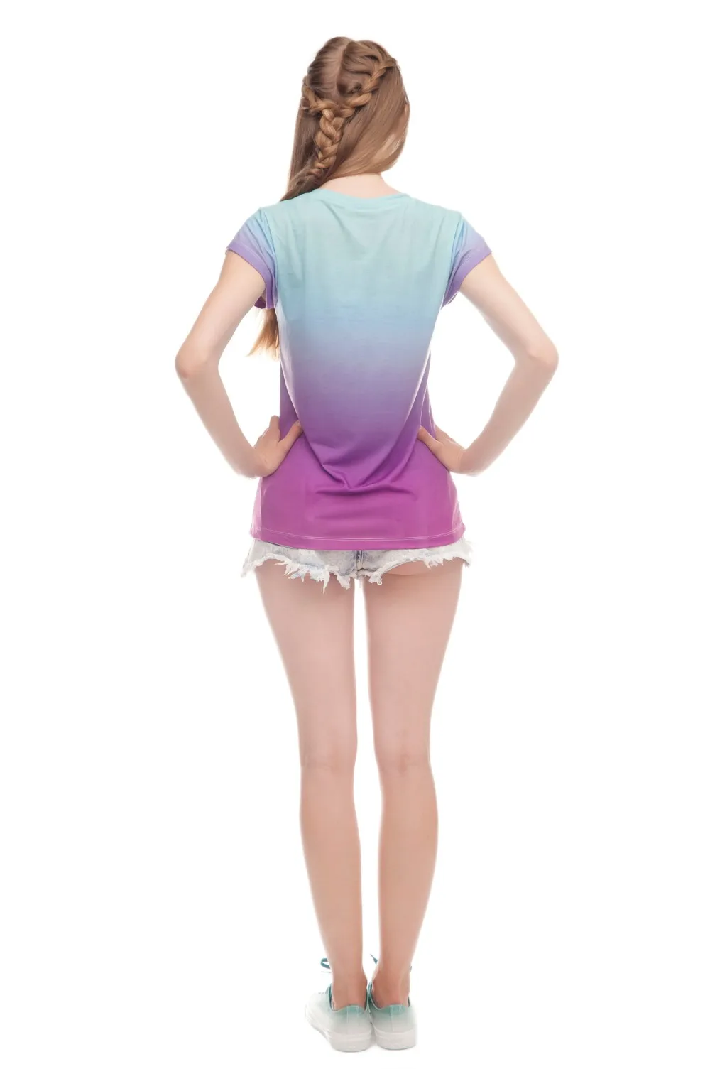 ブランドの新しいカスタム3d印刷オンブルパープルドバイ卸売tシャツ仕入れ・メーカー・工場