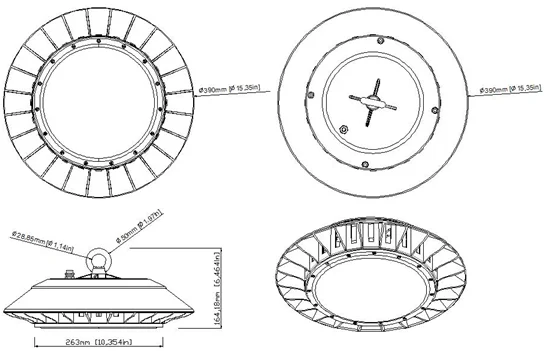 LED Light Supplier Industrial Lighting IP65 Waterproof 100W 120W 150W 200W UFO Series LED High Bay Light Up To 170lm.w - ANKUX.COM