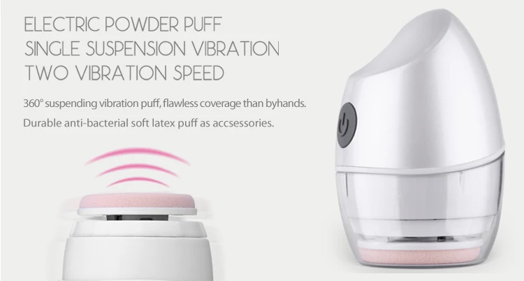 Sonic Vibrating Electric Powder Puff ABS Plastic For Flawless Makeup