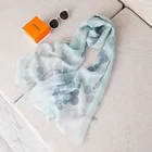 Embroidered silk scarf lady's mother sun gauze multi-functional scarf sheer shawl