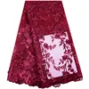 2019 New Style French Net Lace Fabric Flower Designs African Tulle Mesh Lace Fabric Beaded High Quality African Lace Fabric 1014