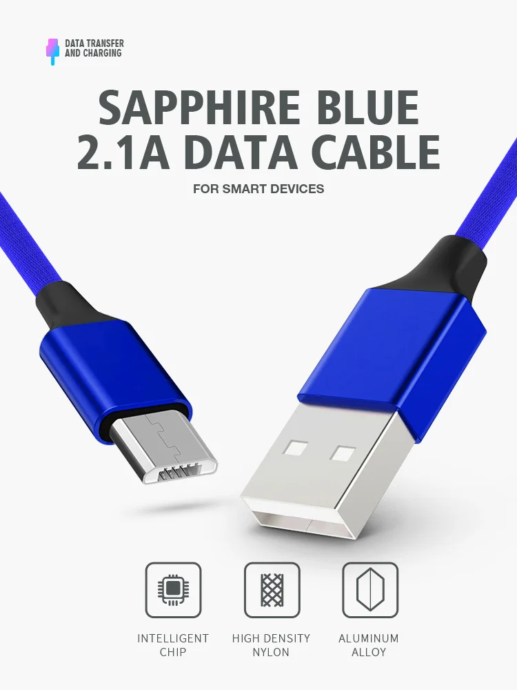 high feedback mobile usb cable 1m nylon weave micro usb cable charger - ANKUX.COM