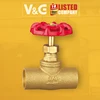 1/2"-3/4" Lead Free Red Handle Rough Straight Bronze Brass Soldering Stop Valve