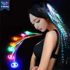 T-Worthy Party Favors LED Light Colorful Luminescence Butterfly Braid Optical Fiber Hairpin