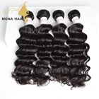Natural dark color deep wave remy virgin long indian human hair