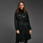 Four seasons women waterproof trench coat high collar girls
