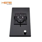 Cast iron pan support built-in single burner glass top gas stove