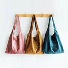 Custom Embroidery Logo Tote Velvet Handbags for Women Handbag