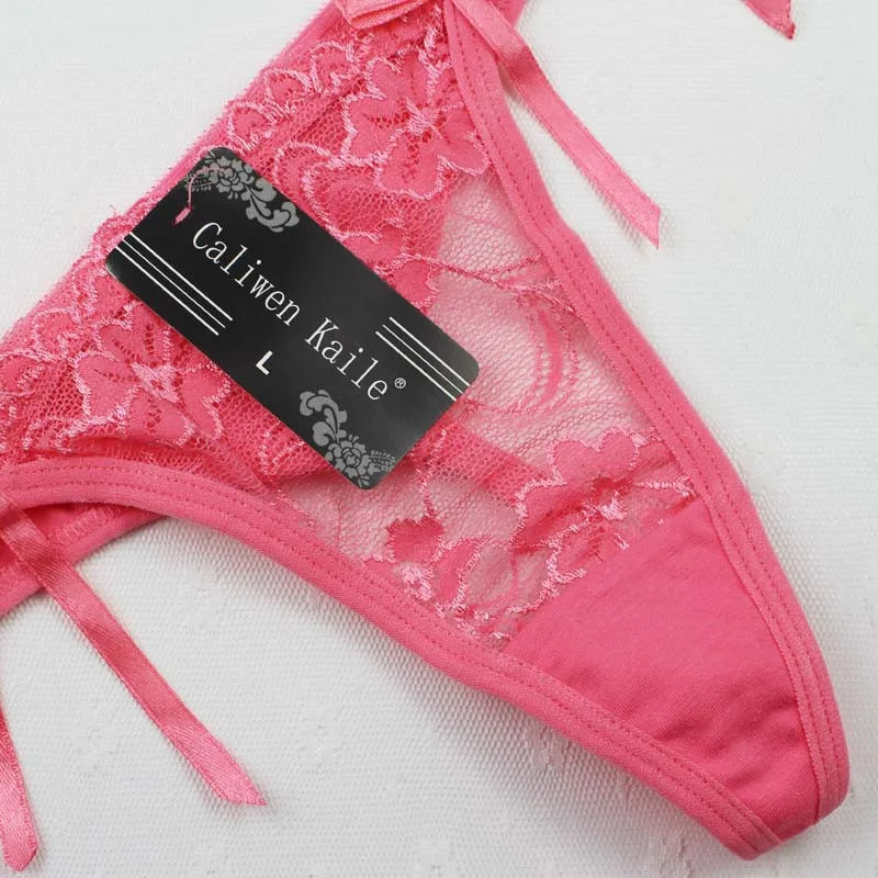 Stock Newest lady bowknot Sey G String underwear Women Lace Transprent Low Waist seamless panties see through Thongs Underwear B
