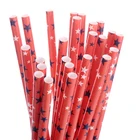 Hot selling amazon paper straws in bulk jumbo 6*230mm Paper Straw wholesale star paper straws party supplies