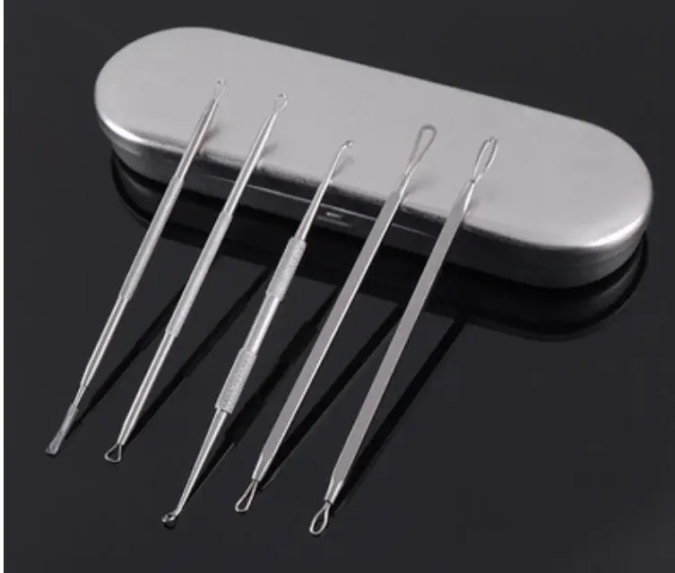 Blackhead & Blemish Remover Kit Facial Pimple Acne Spot Extractor Tool Best Comedone Removal Kit with Free Metallic Box