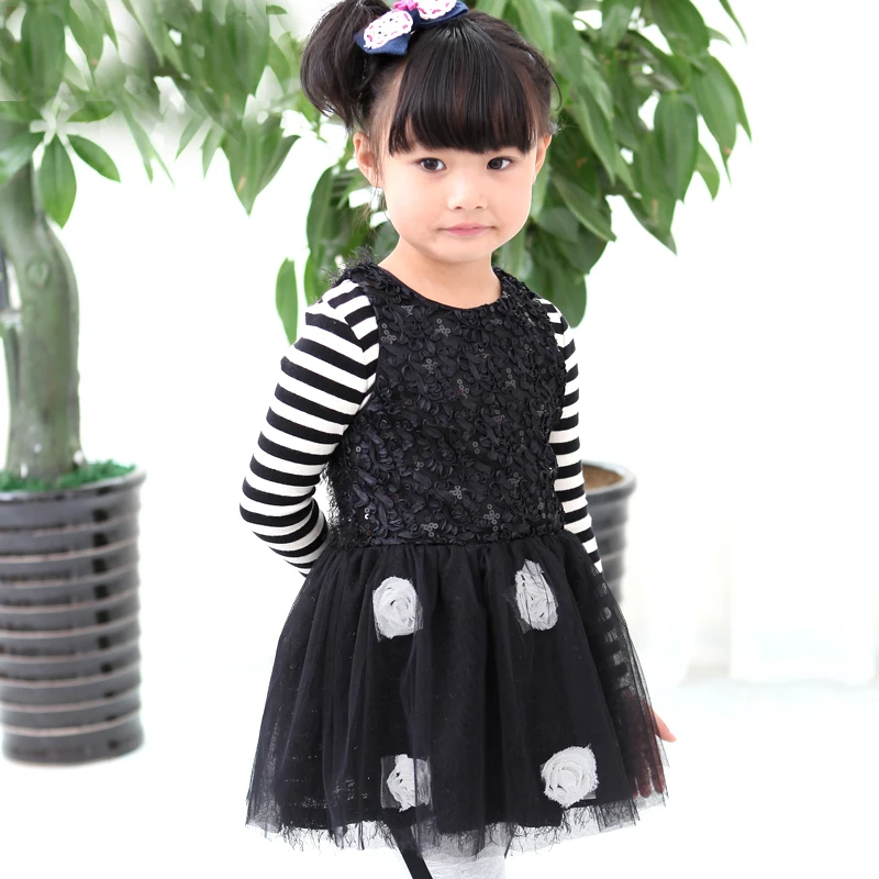 Princess rose tank dress female child autumn one-piece dress princess dress autumn female child one-piece dress fashion