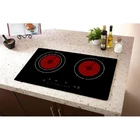 Doopen Microcomputer Black Panel Single Ending Drive Aluminum Coil 2 Burner Hob 3500W Induction Cooktop For Countertop