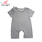 Factory Wholesale Custom Organic Cotton Grey Plain Baby Clothes Romper for Boys