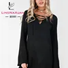 2019 Hot Selling casual Polyester Cross Bandage plus size sweet sweater Dress for women