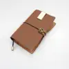 Hot sale usa popular gold color leather notebook holder leather notebook set notebook brown
