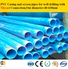 40-630mm out diameter PVC casing and screen pipes for water well drilling