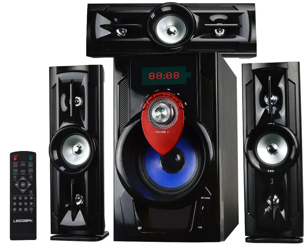 3.1 creative wooden subwoofer speaker with USB SD FM BT and remote control for computer - ANKUX.COM