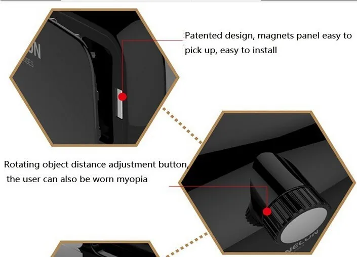 VR SHINECON Moke Plastic Version google cardboard VR 3D Glasses+ Bluetooth Wireless Mouse gamepad + 8GB 3DGame with package