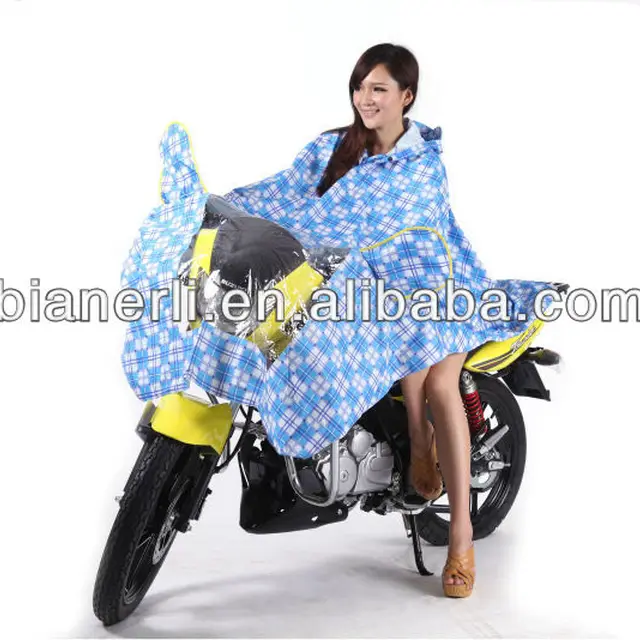 women motorcycle/electric vehicle/bike durable polyester raincoat