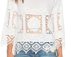Crochet Blouse Blouse Women WOMEN WHITE COTTON SEXY CROCHET LONG SLEEVE LACE TOP BLOUSE