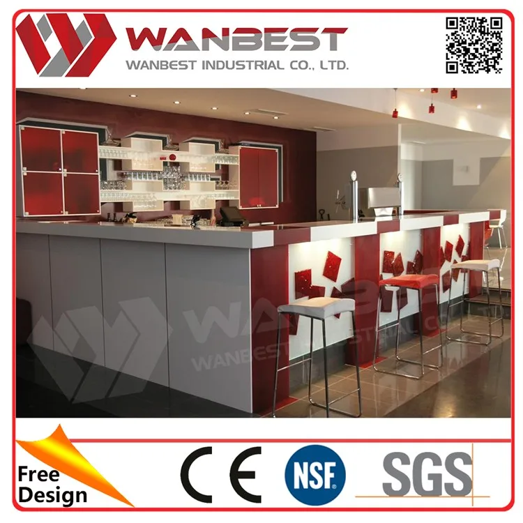 BC-001-2-Canada maple leaf design Red and white commercial bar counter for sale.jpg