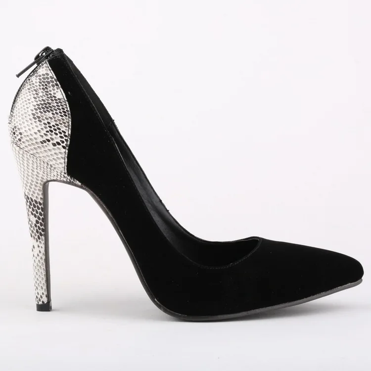 Fashion Sexy High Heels Shoes Woman Pumps Party Wedding Shoes Pumps Pointed Toe Suede+Patchwork High Heel Womens Shoes Big Size